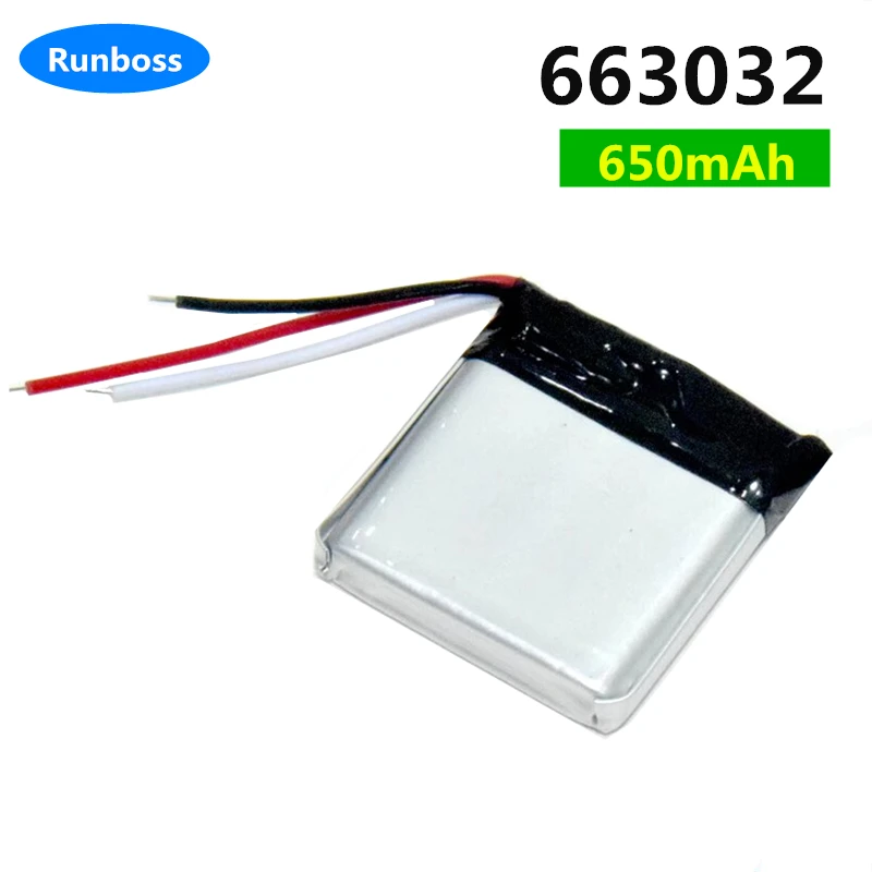 650mAh 3.7V 663032 Li-polymer Lithium Replacement Battery For Smart Children'S Watch Toy GPS MP3 MP4 PDA Smartphone AKG N60NC BT