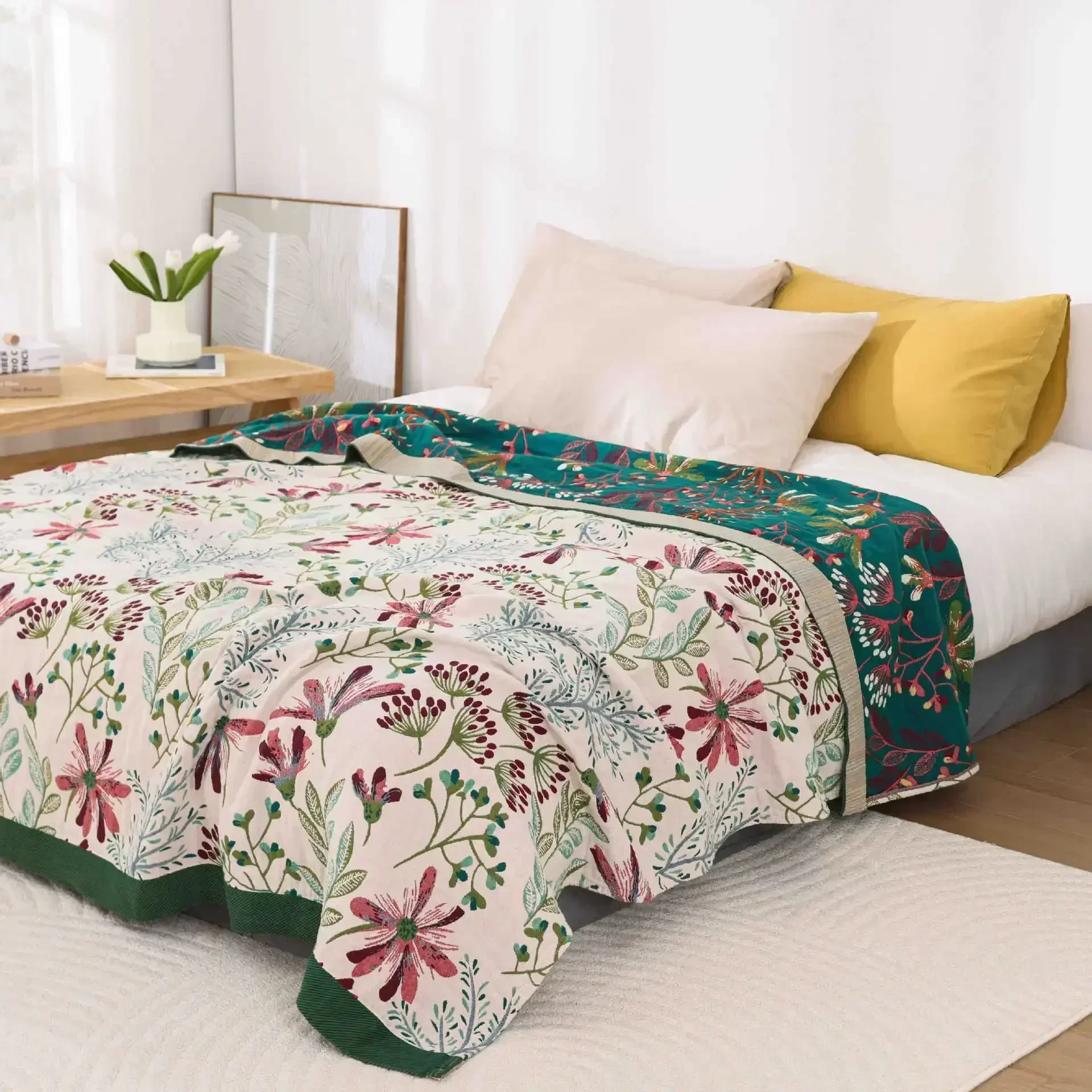 Cozy Cotton Blanket Bedspread Home Decor Double Sofa Towel Summer Cooling Quilt Thin Soft Blanket Sheet Large Size Nap Cover