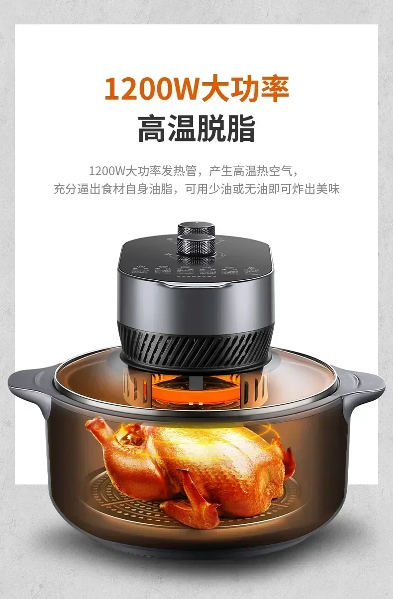 Subor Visualized Air Fry Pan Glass Electric Fry Pan Multi functional 5L Large Capacity Automatic Home Use electric fryer The New