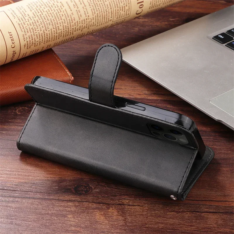 Redmi 14C 13C 12C Note 14 13 12 Pro Plus Zipper Case for Xiaomi 14T 14 15 13T 13 Pro 14Ultra Cards Slot Stand Wallet Phone Cover image 2