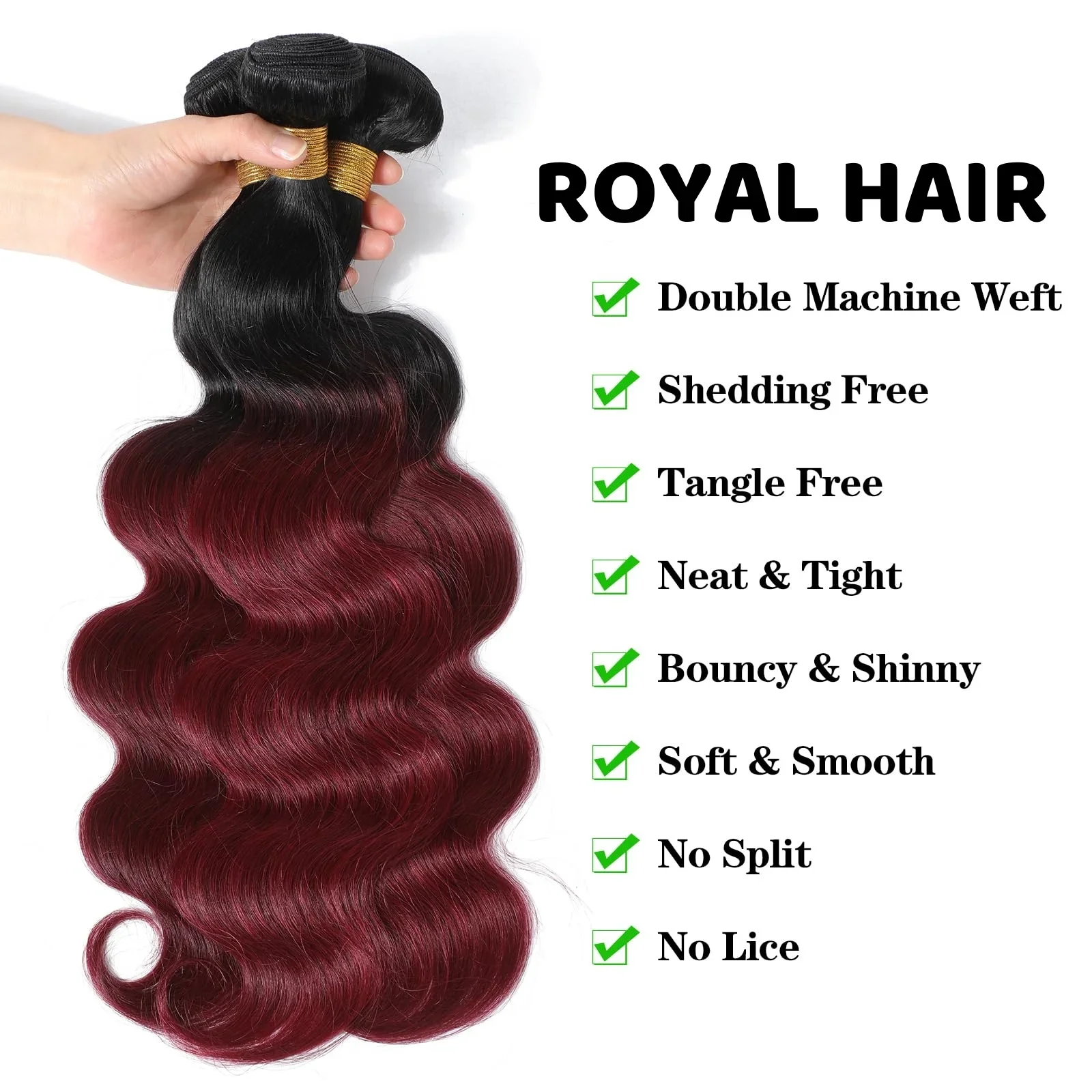 Body Wave 100% Human Hair 1B99J Burgundy Bundles Red Wine 4X4 Colored  Raw Virgin Brazilian Hair