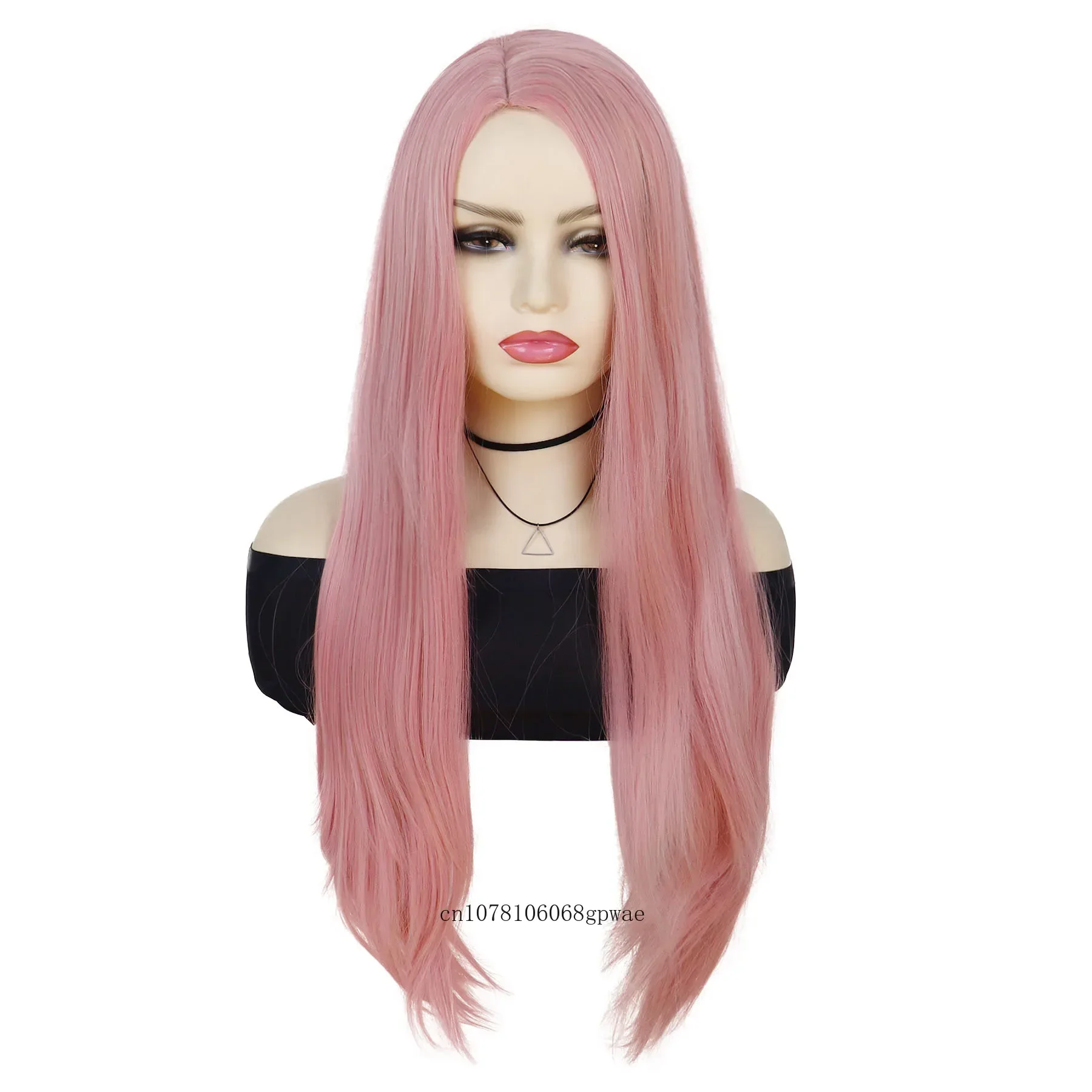 شعر مستعار كوسبلاي بينك ذو مظهر طبيعي شعر صناعي بطول 32 بوصة باروكات مستقيمة للنساء والفتيات فستان تنكري للحفلات مقاوم للحرارة