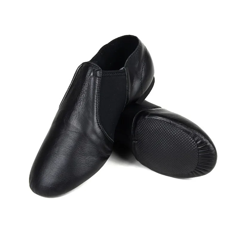 Hot Sale High Quality In Stock Professional Kids Girls Black Stretchable Cow leather Jazz Dancing Shoes