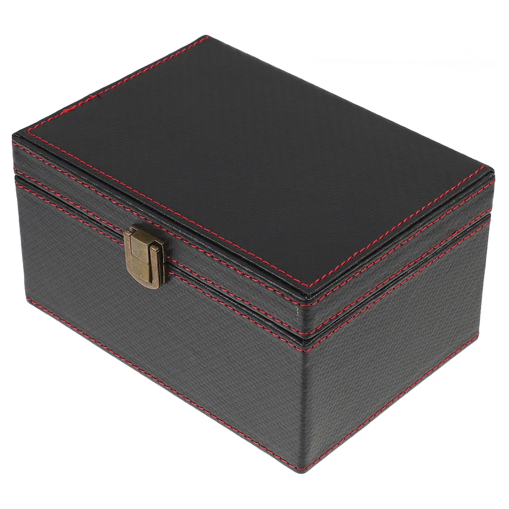 صندوق تخزين مفاتيح السيارة سعة كبيرة من ألياف الكربون Pu قفص فاراداي للمفاتيح والهواتف والعملات المعدنية صندوق منظم السيارة #6