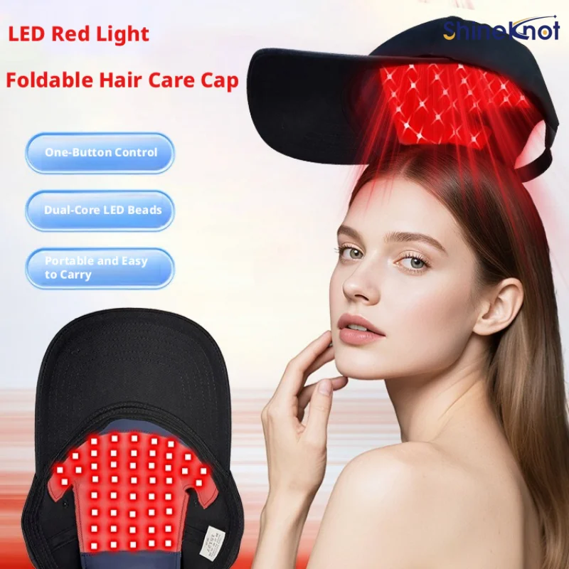 SHINEKNOT Red LED Hair Growth Cap Infrared Therapy Cap Multi-Setting Hair Growth Treatment Blue Light Follicle Care Phototherapy