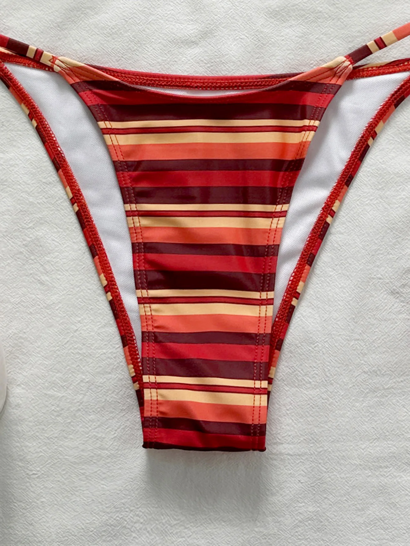 Sexy Striped Halter Triangle B - Thong Bikini Women 评论和价格