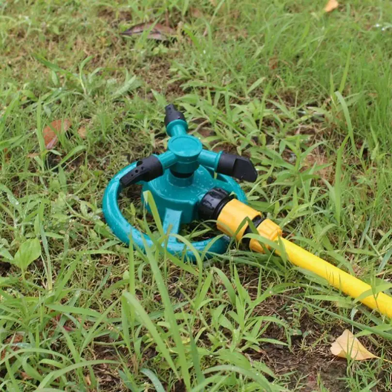 360 Degree Rotation Automatic Rotating Sprinkler for Garden Lawn Water Round Base Plastic Garden Irrigation Tool