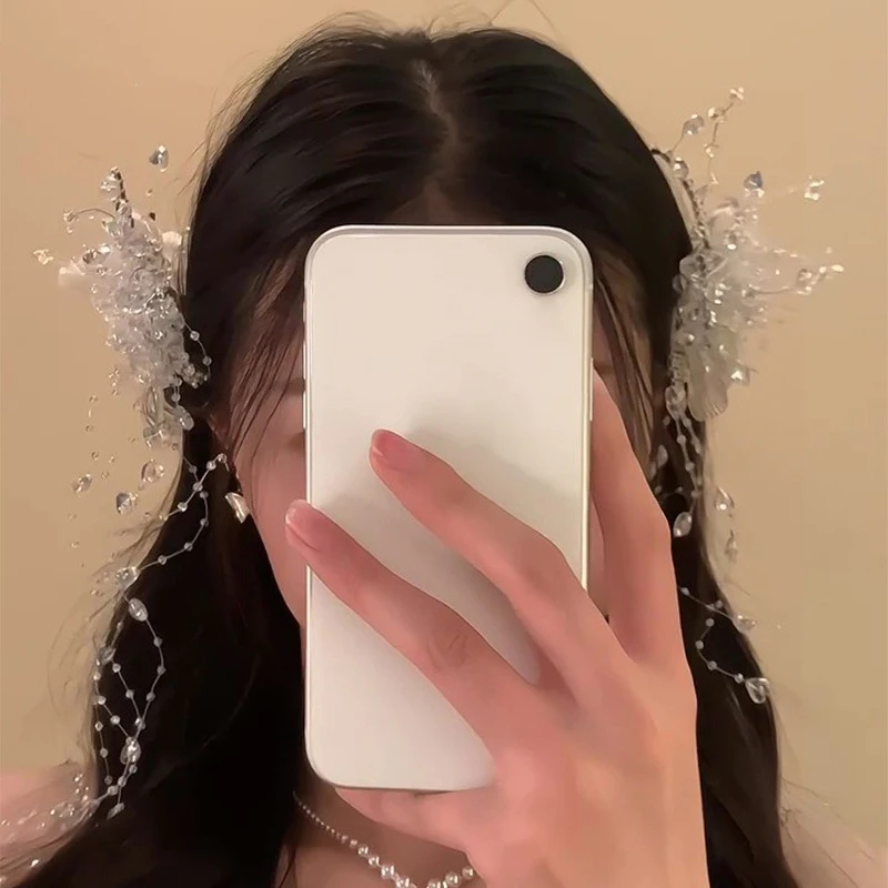 Neue Schmetterling-Fransen Kristall-Haarspangen für Frauen Mädchen Märchenhaftes Temperament Süße Prinzessin Haarnadeln Modische Braut-Haaraccessoires