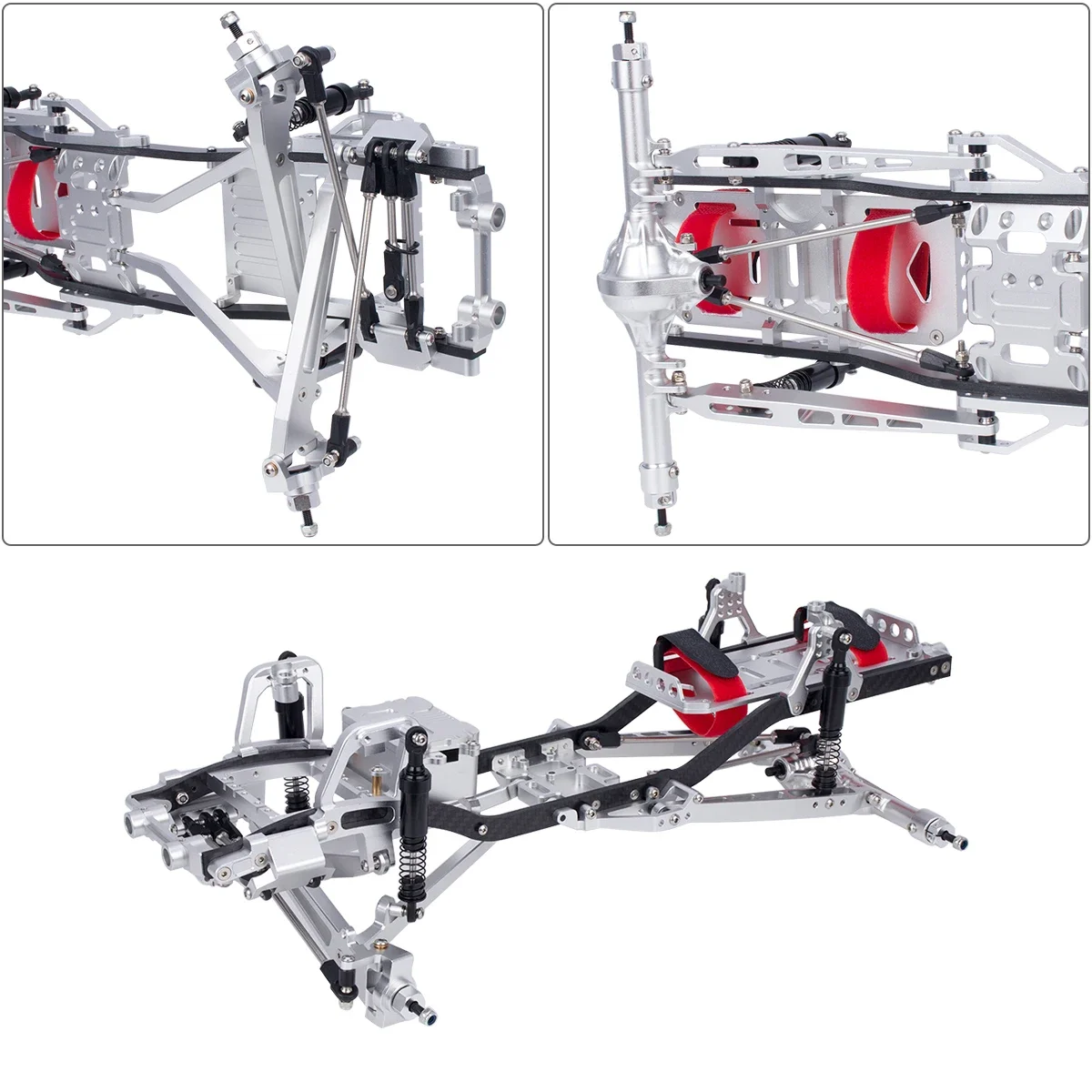 Twin i-beam 2WD Kit rangka logam CNC, Kit rangka logam Crawler RC 1/10 Axial SCX10 I II III Pro TRX4 Capra Upgrade