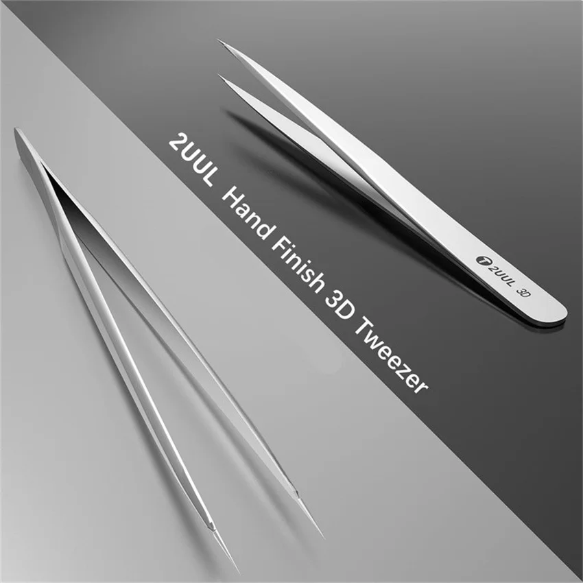 2UUL TW01 3D Hand Polish Tweezers Precise Mobile Phone Maintenance Flying Wire Spot Welding Tweezer Tin IC Chip Repair Forceps