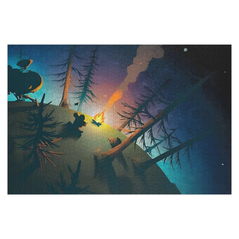 Outer Wilds - Camp Fire in the Woods Jigsaw Puzzle Toddler Toys Personalised Custom Name Wood Picture Puzzle