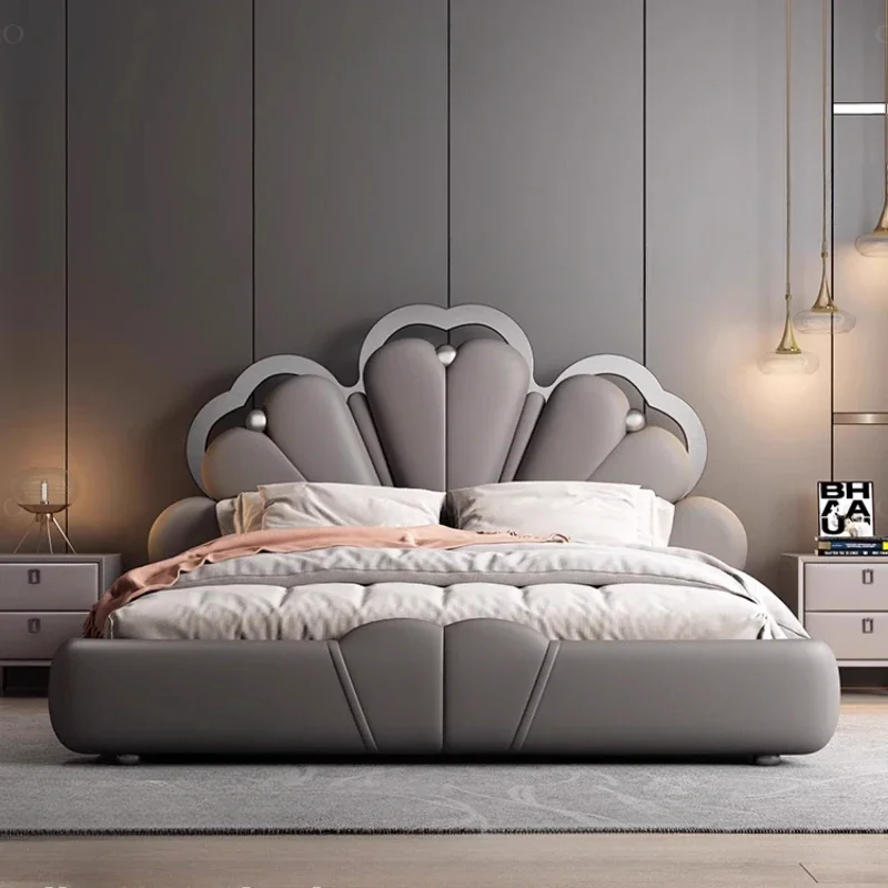 

Headboard 1.5m Double Bed Gray Frame Design Twin King Size Double Bed Frame Luxury House Letto Matrimoniale Bedroom Furniture