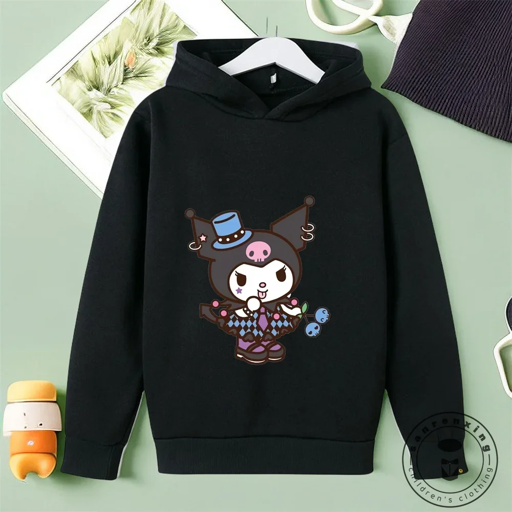 Adorable Kuromi Imprinted Sweatshirts for Boys and Girls to Stay Cozy This Autumn Ideal for Morning Walks or Afternoon Playdates