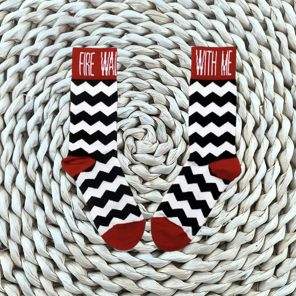 Twin Peaks socks Fire walk with me David Lynch unisex sock funny fan art gift