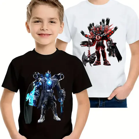 Mode Skibidi Wc Kinder T-shirts Cartoon Speakerman Gedruckt Kurzarm Tops Tees Lustige Jungen Mädchen T-Shirt Kinder Kleidung