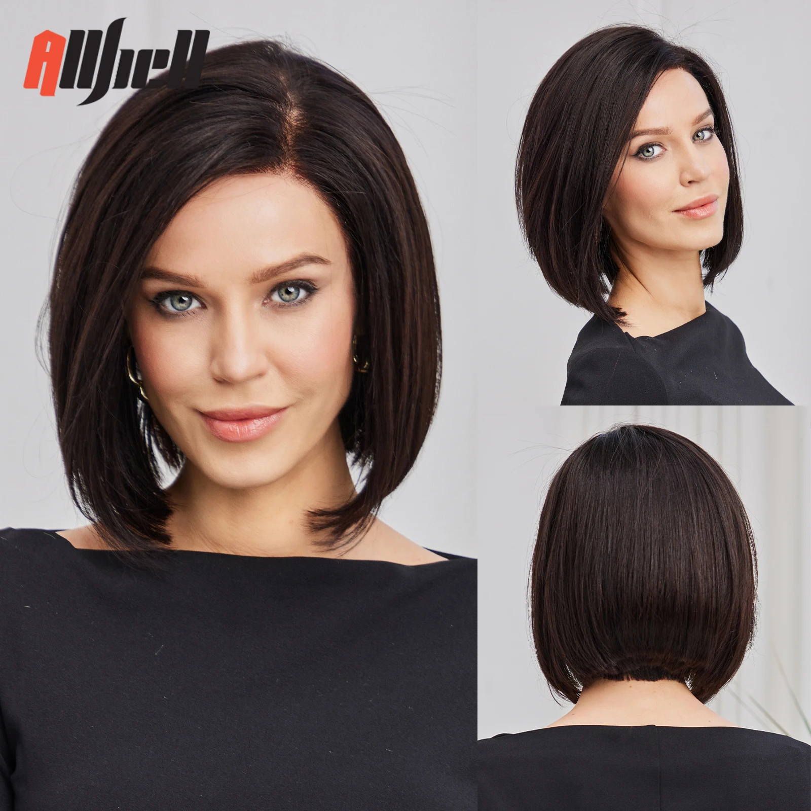 10 inch Bob Wigs Human Hair 13*4.5*2 HD Frontal Lace Wigs for Black Woman Side Part Black Wigs 150% Density Human Hair