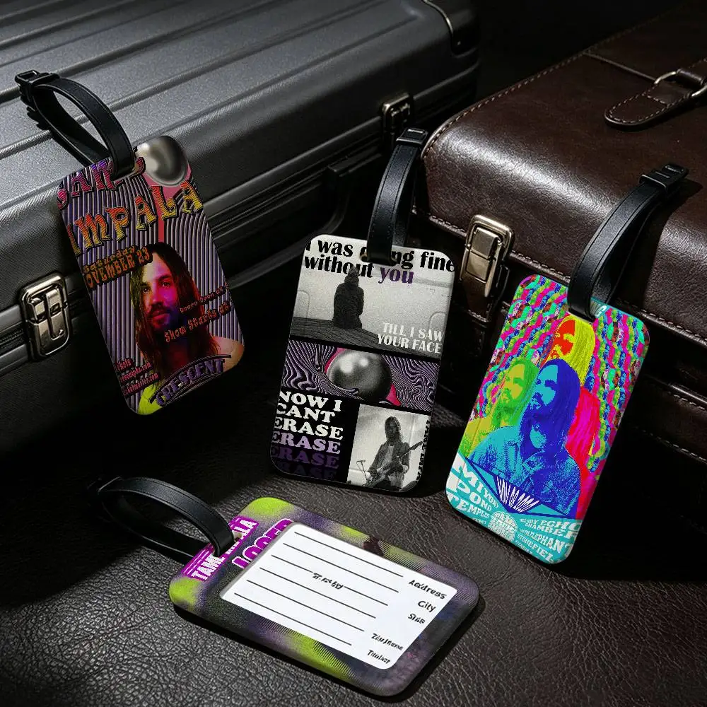 Pop Rock Singer Tame Impala Multiscene PVC Luggage Tag Anti lost Design With Information Card For Travel Backpack Luggage