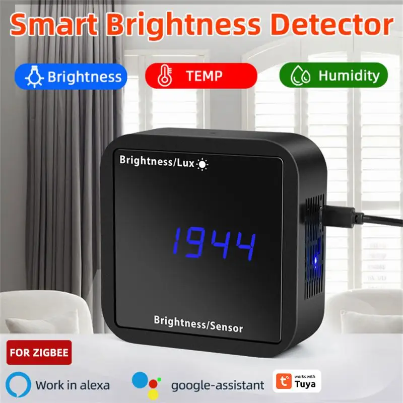 

Tuya WIFI/ Brightness Sensor With Temperature And Humidity Detection Light Detector Llluminance Sensor Alexa Home