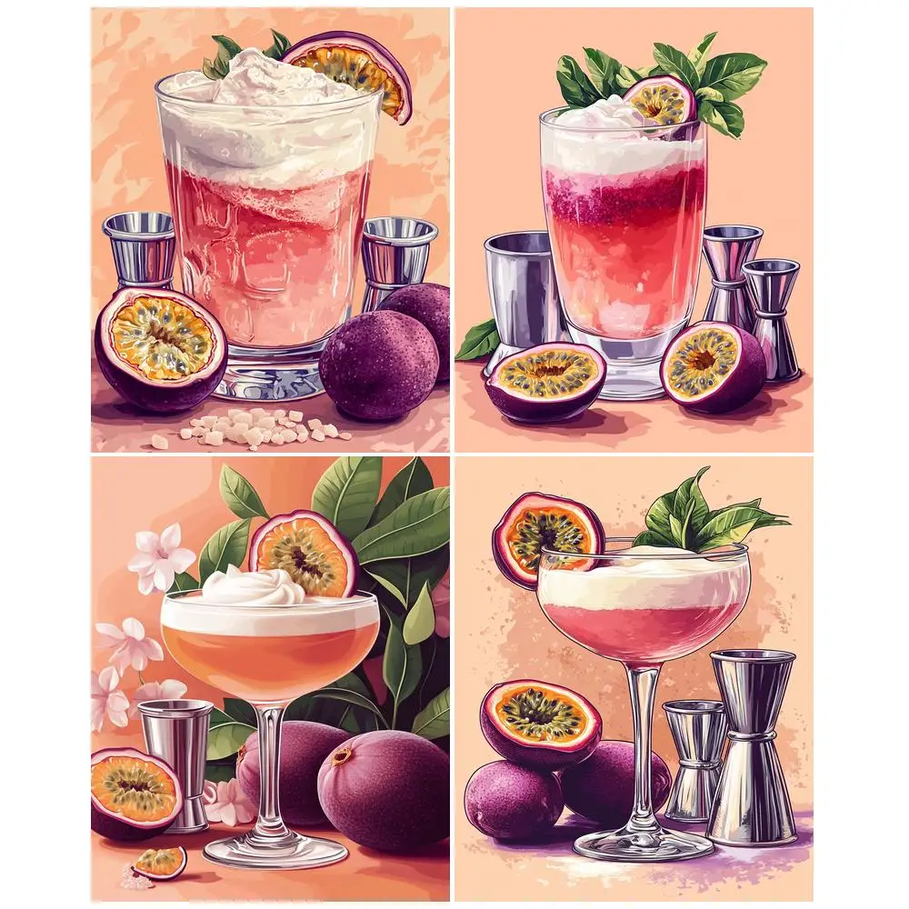 

GATYZTORY Picture By Number Fruit Drink Landscape Kits DIY Unique Gift Painting By Numbers On Canvas HandPainted Home De