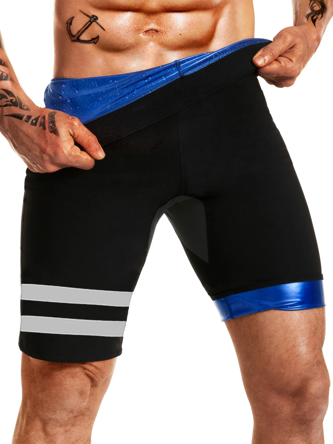 Sauna Sweat Pants for Men Compression Pants Athletic ,Men Sauna Sweat Short Pants Workout Body Shaper Sauna Suit
