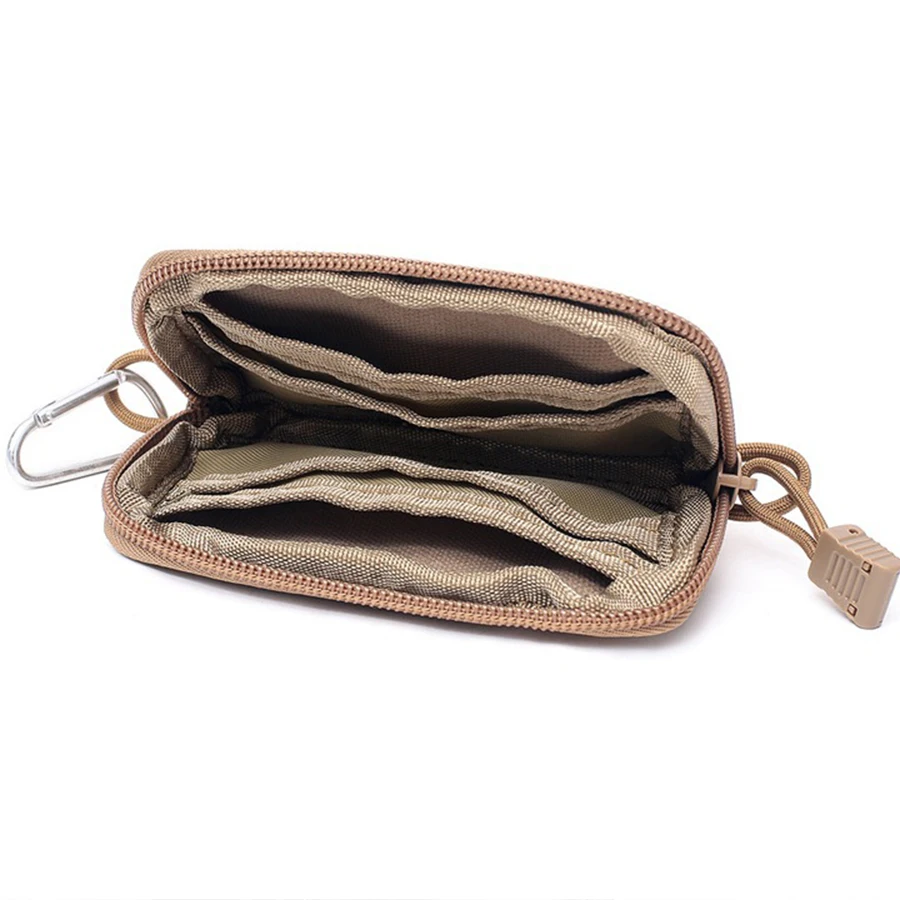 Waterproof Camping EDC Pouch Tactical Key Change Purse Wallet Travel Kit Coin Purse With Card Slots Pack Zippers Waist Bag