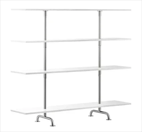 Valley and modern Bauhaus shelf black three-story wall shelf display magazine rack stainless steel shelf retro