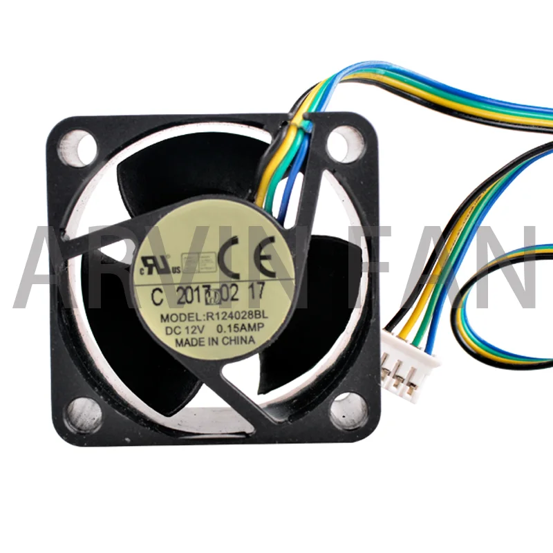 Original R124028BL 4cm 40mm Fan 40x40x28mm DC12V 0.15A 4pin Dual Ball Axial Fan Cooler Cooling Fan For 1U 2U Server Power Supply