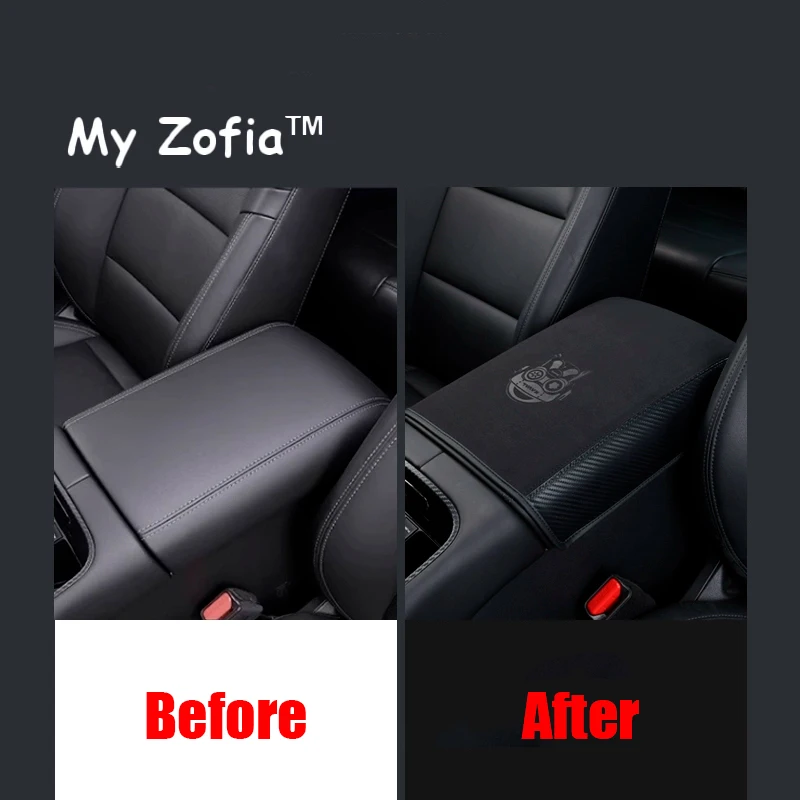 For GWM New HAVAL H7 2025 2026 Car Armrest Cushion Car Protection Carbon Fiber Leather Cover Armrest protective Pad  Accessories