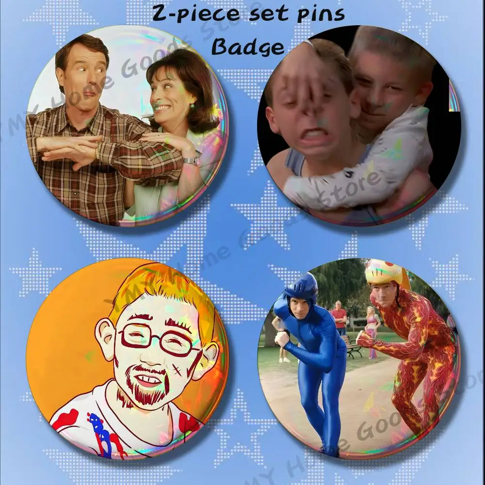 Lois Hal Francis Reese Malcolm in the Middle 2-piece set Free Mix Backpack Clothes Jewelry Accessory Round Badge Collection Gift