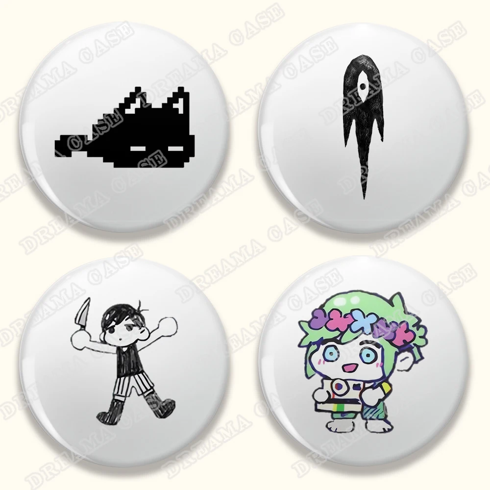 لعبة الرعب أوموري شارات مستديرة للملحقات باسيل كيل هيرو أوبري أوموكات صني زر بروش دبابيس المشجعين الأصدقاء الهدايا #1