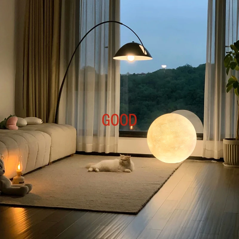 Modern Simple Moon Floor Nordic Living Room Creative Bedroom Bedside Lamp Moon Ins Wind Decorative Atmosphere Lamp