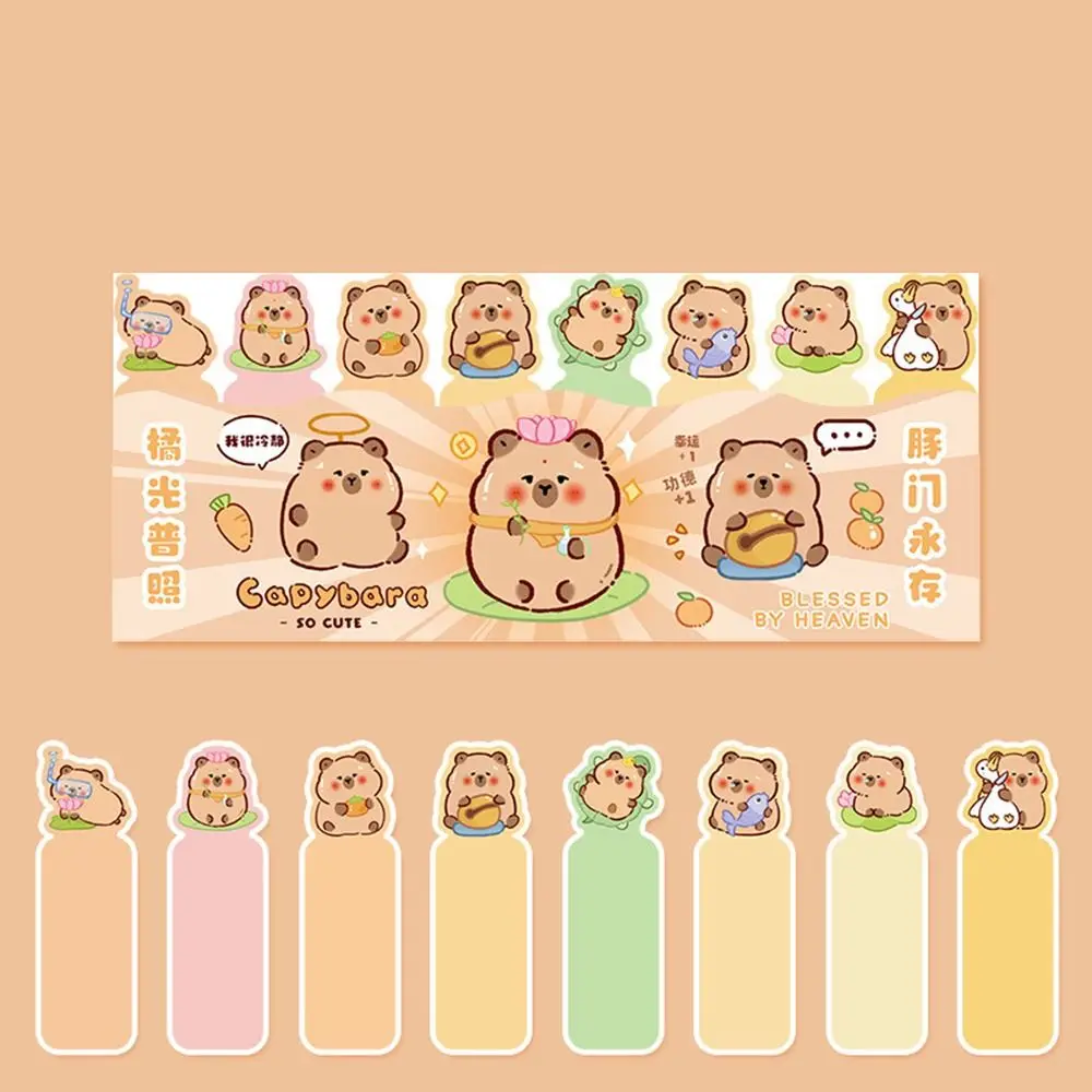 Book Tabs Cute Capybara Index Tabs Cartoon Self Adhesive Memo Pad Multifunction Multi-purpose Sticky Notes Stationery Supplies