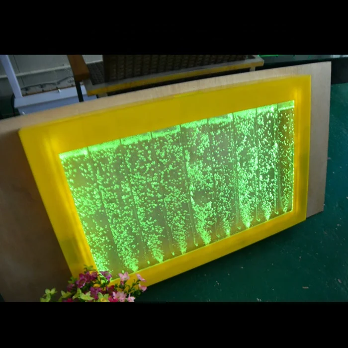 Customization.High Quality Luminous Acrylic Led Water Panel Waterfall hang Led Water Bubble Wall