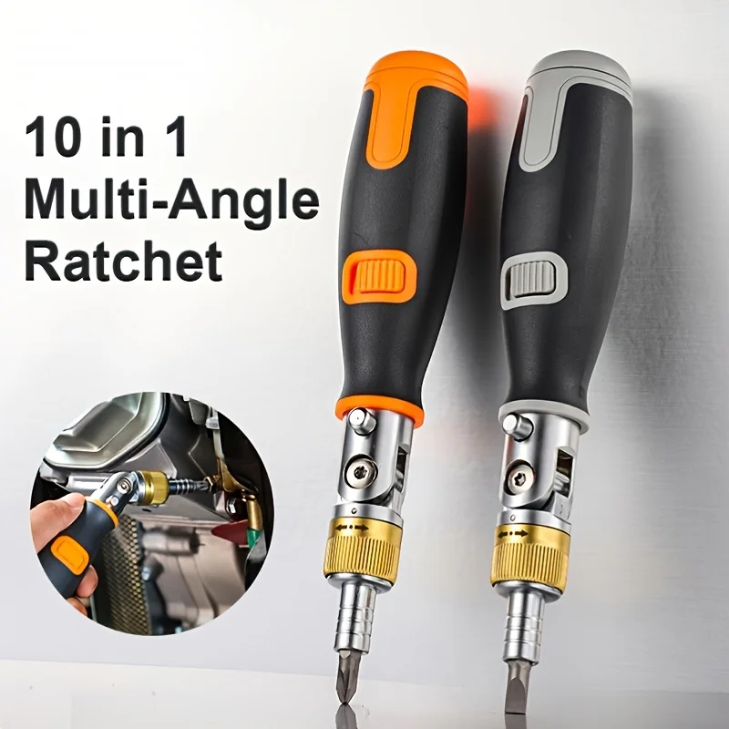 10 in 1 Hidden Batch Head Visseuse Multi-angle Ratchet Screwdriver Set Multi-function Tourne Vis Screw Driver Kit