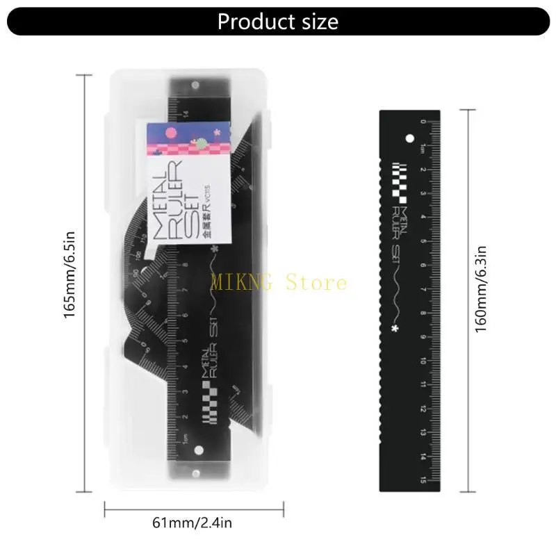 Math Geometry Set Mathematics Drawing Reger Juego geometría metal Herramienta redacción Mejor venta