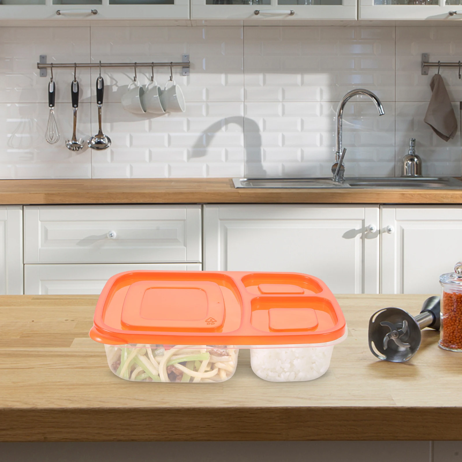 

2pcs Compartment Lunch Boxes Plastic Bento Toddler Baby Food Storage Case for School Daycare Outdoor Picnic Camping