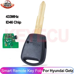 KEYECU 433MHz ID46 Chip 1 Button Remote Key Fob For Hyundai Getz 2002 203 2004 2005 2006 2007 2008 2009-2014 Accent 2006-2010