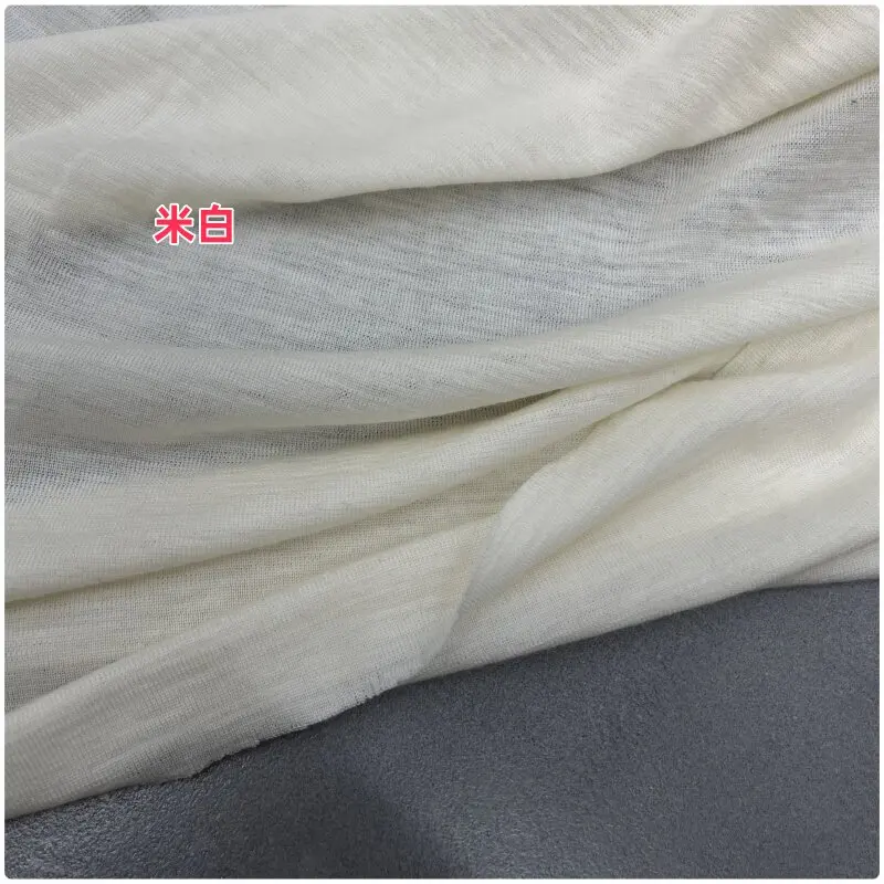 Winter Knitting Wool Stretch Fabric Lightweight Slightly Transparent Soft T-shirt Bottoming Shirt with Breathable Warm