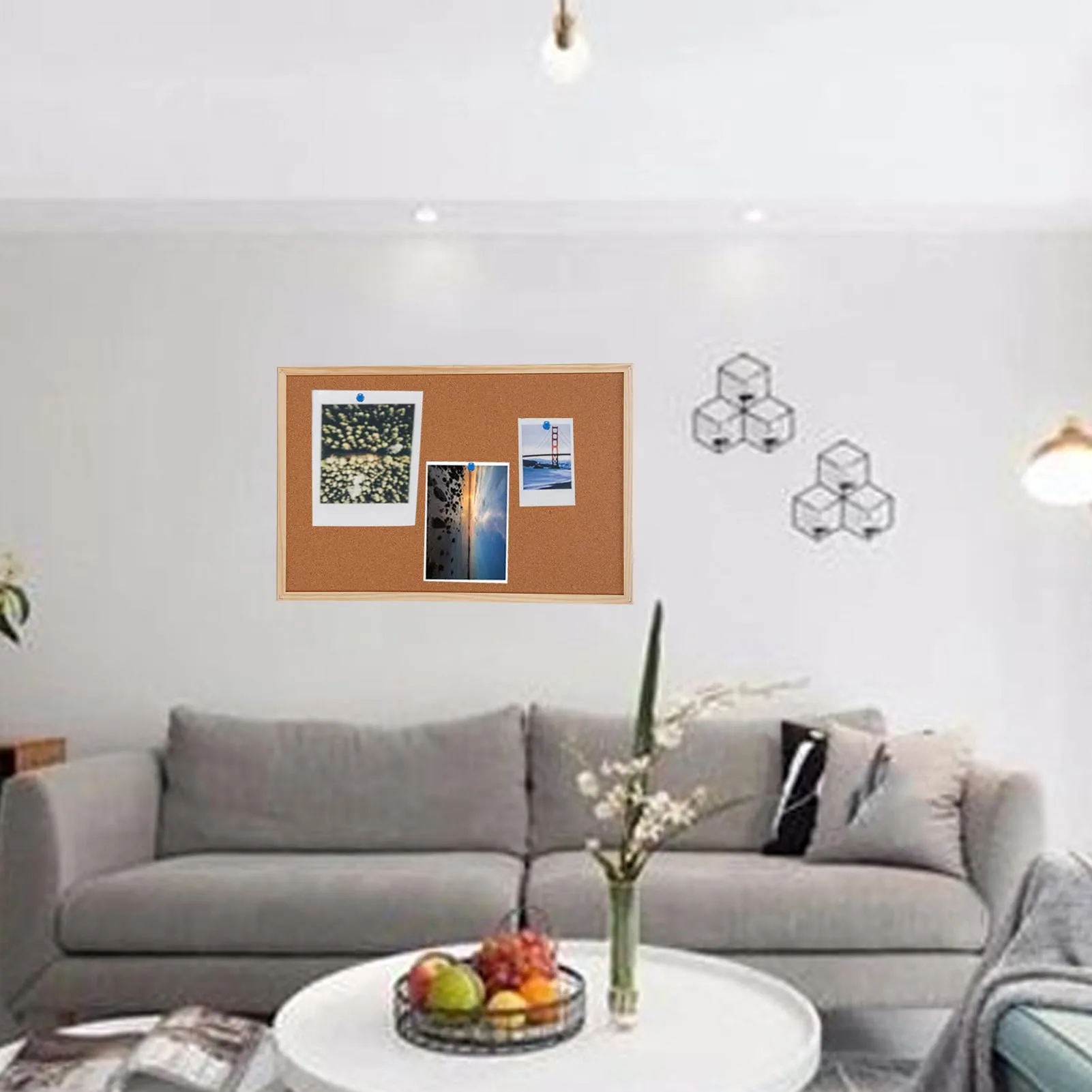 لوحة الفلين لوحة إعلانات الفلين إطار خشبي 40x60 سنتيمتر إطار خشبي مزدوج الجوانب لوحة إعلانات الفلين لمكتب المدرسة المنزل