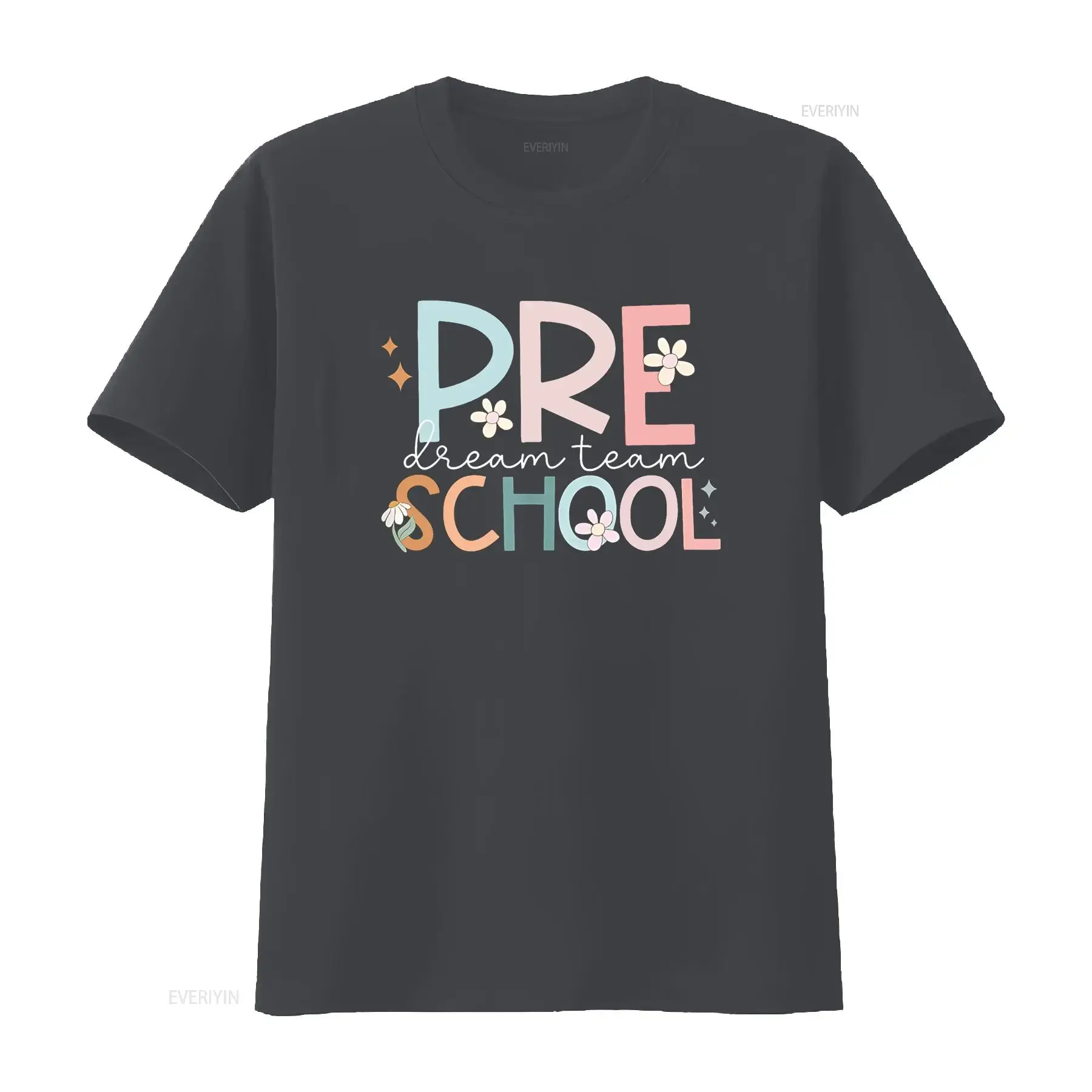 تي شيرت لمرحلة ما قبل المدرسة Dream Team Retro Back To School Teacher Student تي شيرت عتيق مغسول ومسامي ملابس مريحة