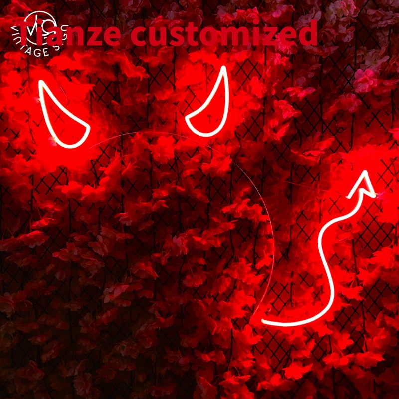 (customized)New popular custom neon sign words 'devil heart' kids,wedding,home,party studio Custom Neon light store neon