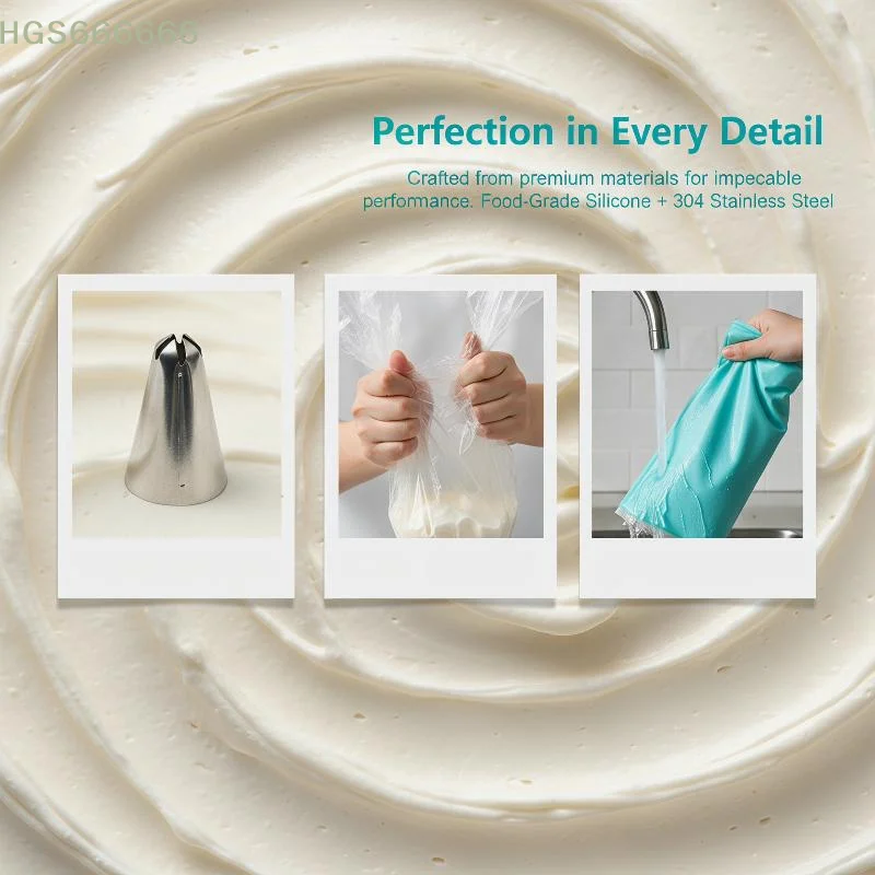 

Reusable Pastry Bag With 12 Nozzles Set For Home Baking Cake Decorations Cupcakes And Desserts