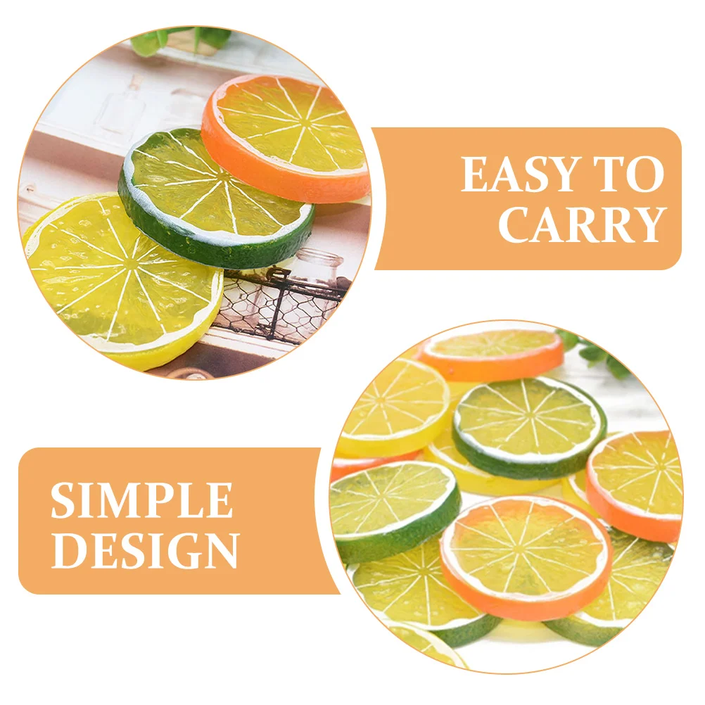

6pcs Artificial Lemon Slices Realistic PVC Faux Fruits Decor Photo Props Home RestaurantDecorations Fruit Shop Coffee Shop