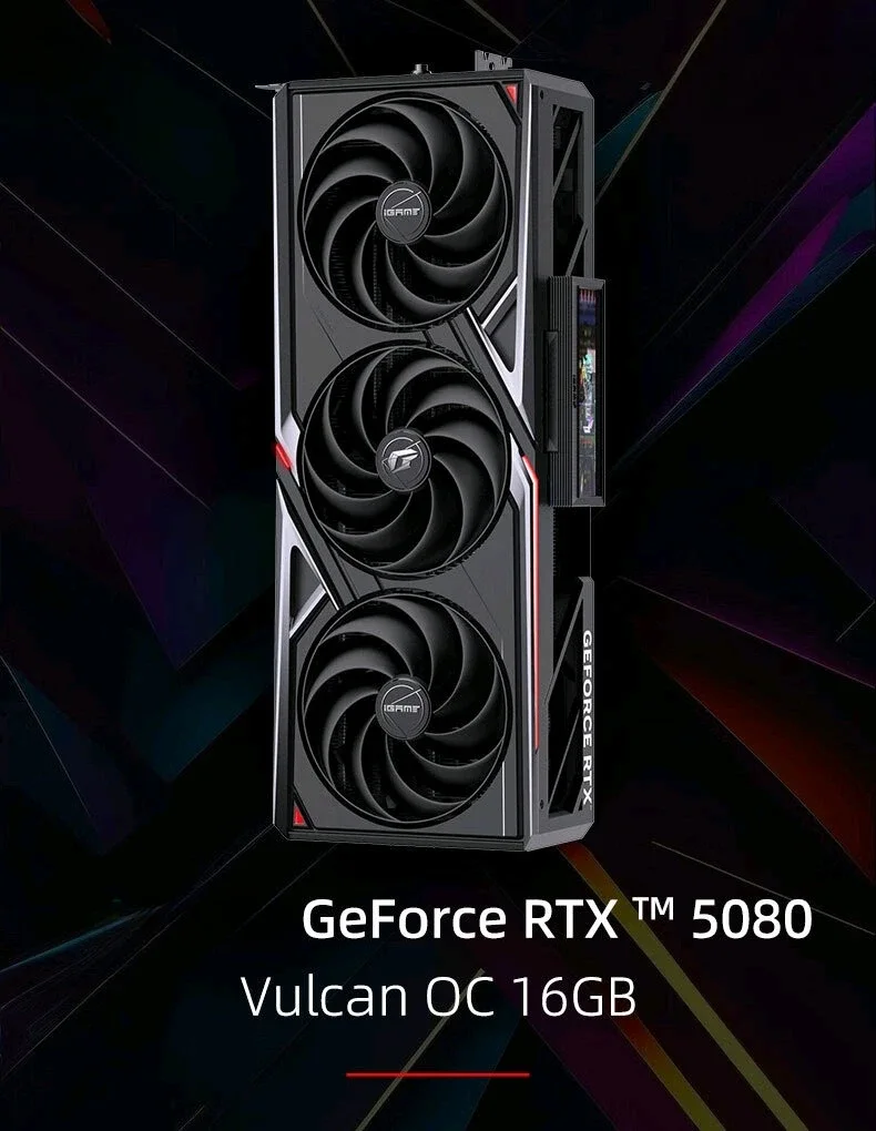 

Видеокарта GeForce RTX 5080 Vulcan OC 16 ГБ DLSS4 для киберспорта, игр и графических работ