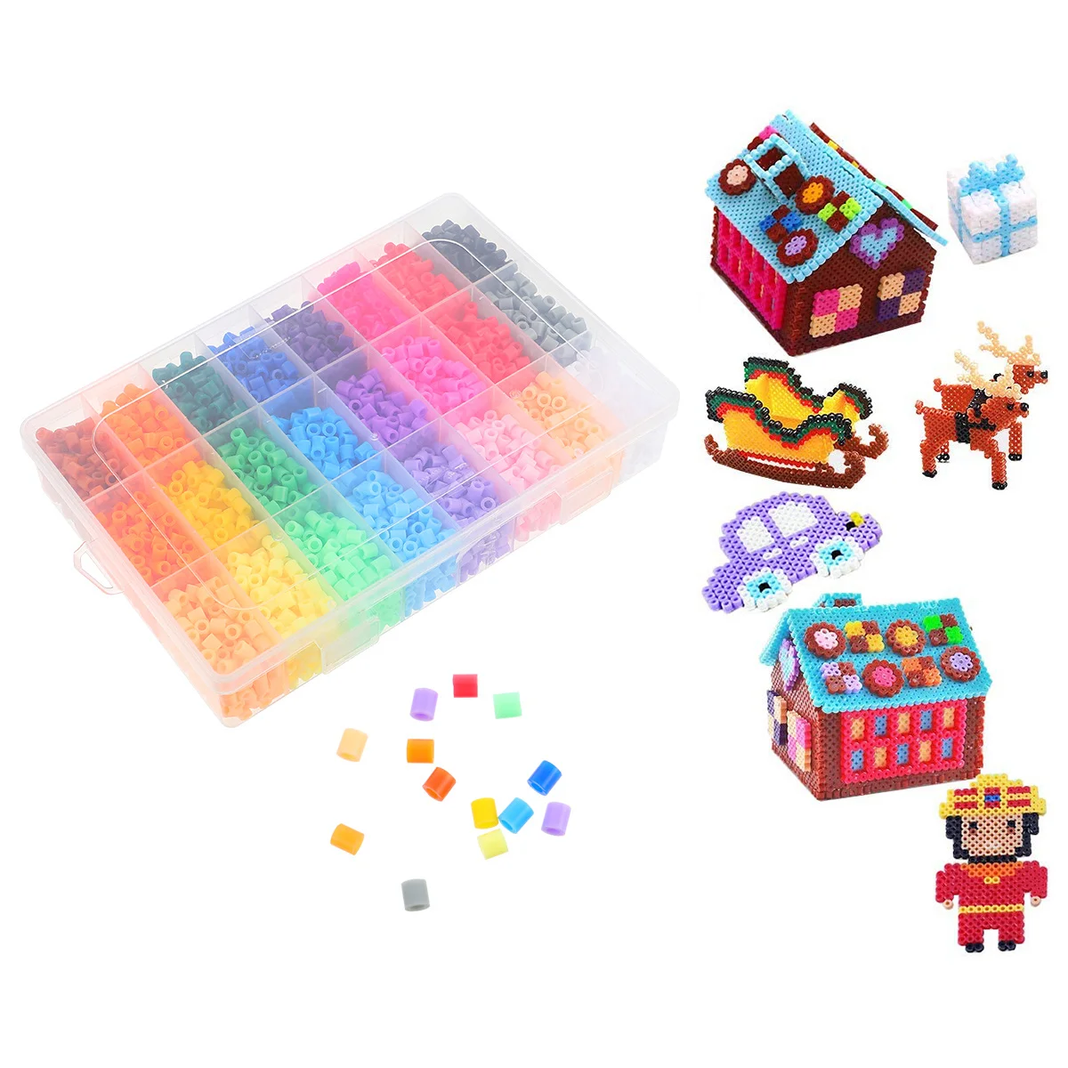 1Set Puzzel Zekering Kralen DIY Kit Kleurrijke Educatieve Ambachtelijke Materiaal Familie Vakantie Decoratie Creatief Cadeau voor Kinderen