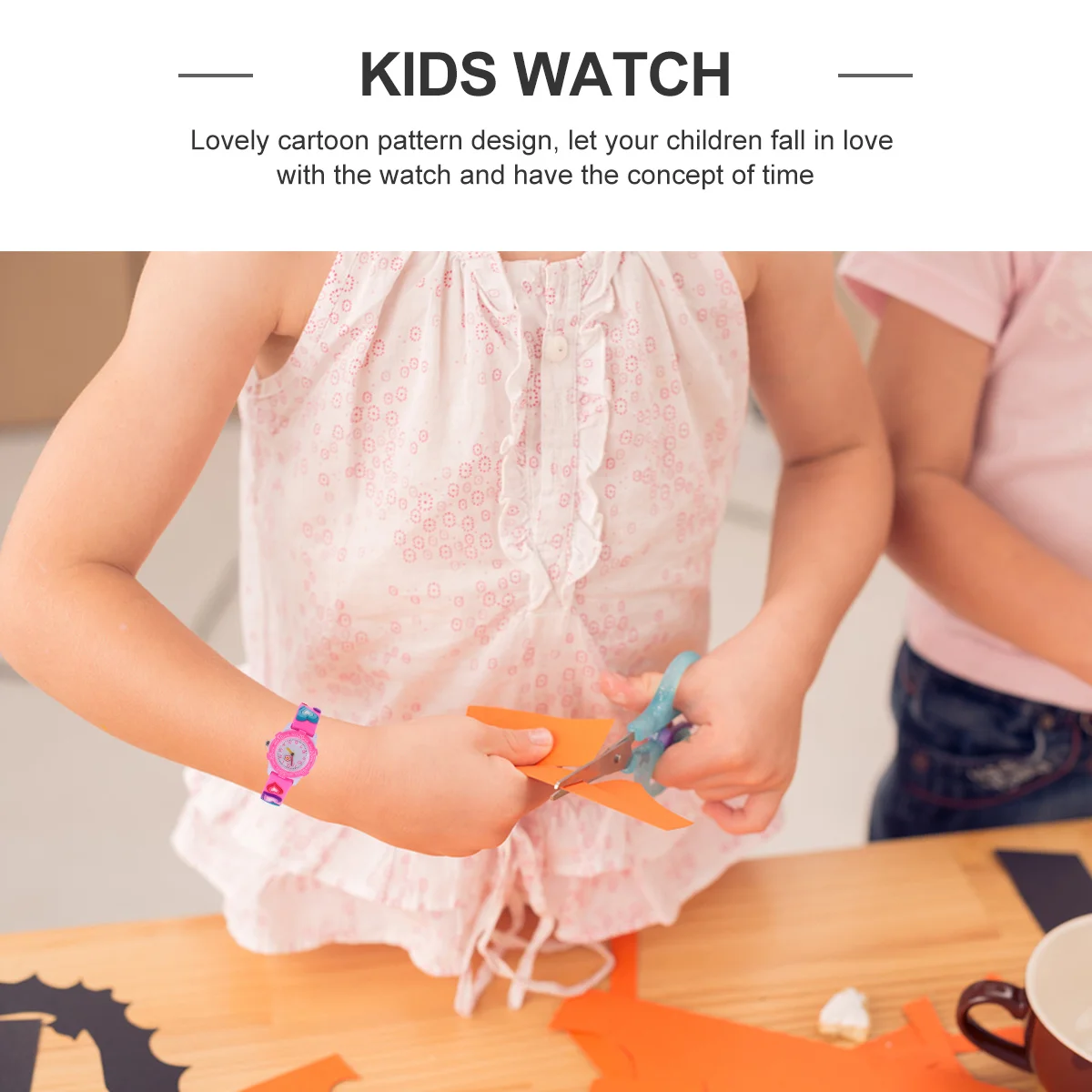 مشاهدة الكرتون تصميم زهرة نمط وقت التعلم الحفاظ على دقيقة مقاوم للماء ساعة اليد حزام قابل للتعديل هدية المدرسة #2
