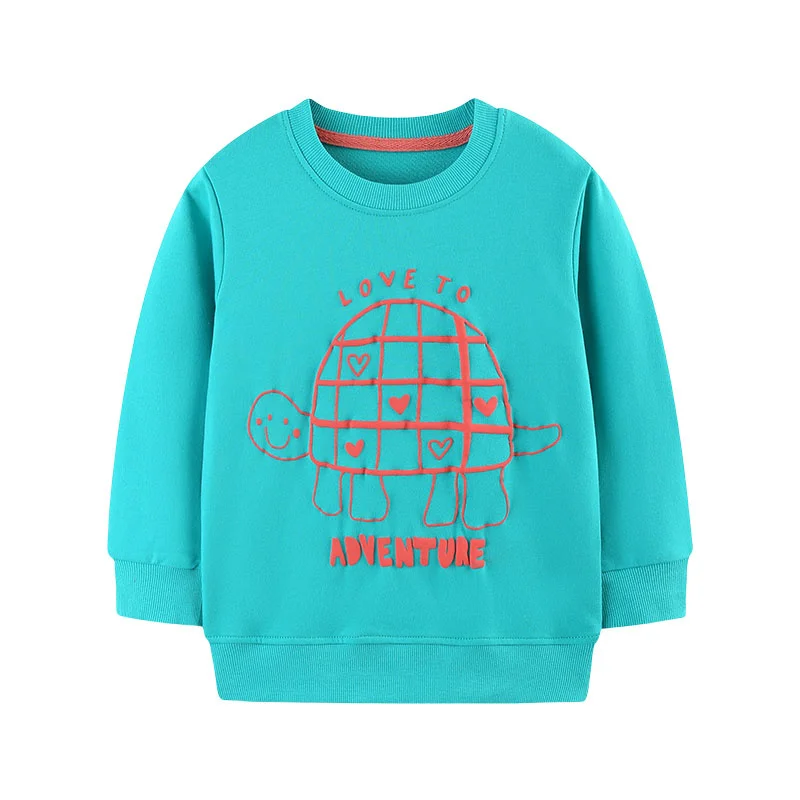 

Turtle Boys Sweatshirts Cute Animals Printed Children's Sport Shirts Long Sleeve Kids Autumn Spring Clothes