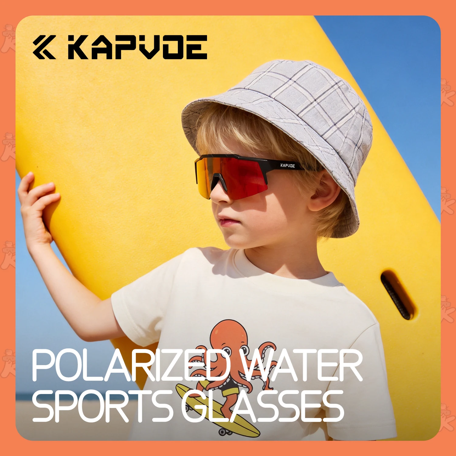 Kapvoe Kids Hiking Eyewear Cycling Sunglasses Aged 8-15 Baseball Running Children Glasses Bicycle UV400 Water Sports Glasses image 4