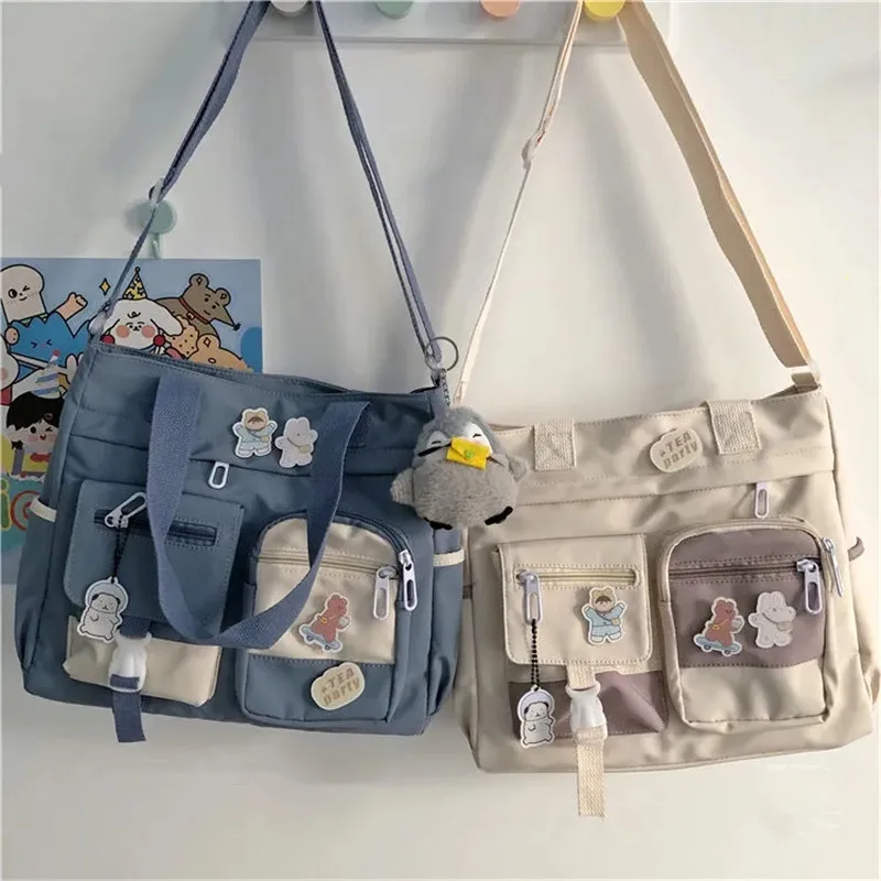 Wodoodporne płótno torebki damskie torba na ramię nylonowa damska torba Oxford torby typu Crossbody Tote torby na książki dla dziewcząt tornistry