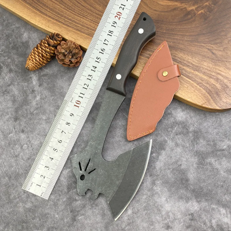 2026 Outdoor Camping Survival Multi-functional Hand Tool Stone-washing Process High-hardness Household Wood-splitting Axe